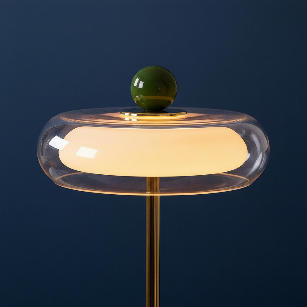 Loire - French Vintage Table Lamp, dark green close up detail
