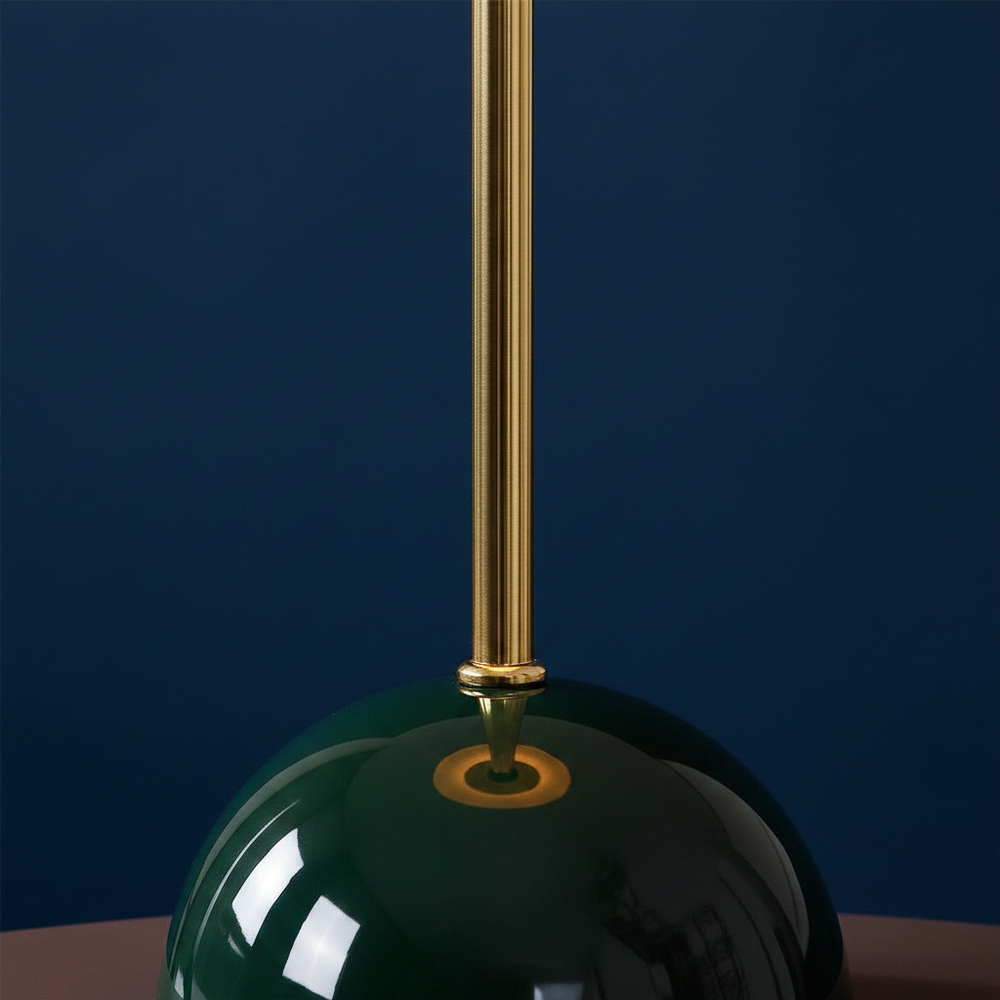 Loire - French Vintage Table Lamp, dark green close up detail