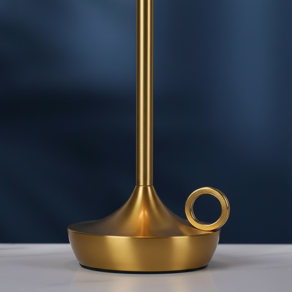 Lucerna - Rechargeable Touch Lamp, gold base close up detail