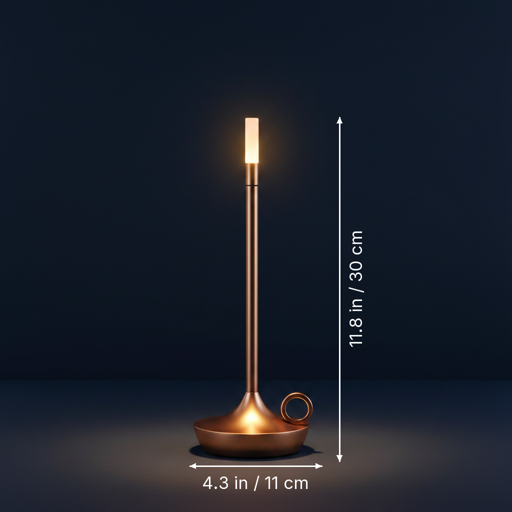 Lucerna - Rechargeable Touch Lamp dimension drawing