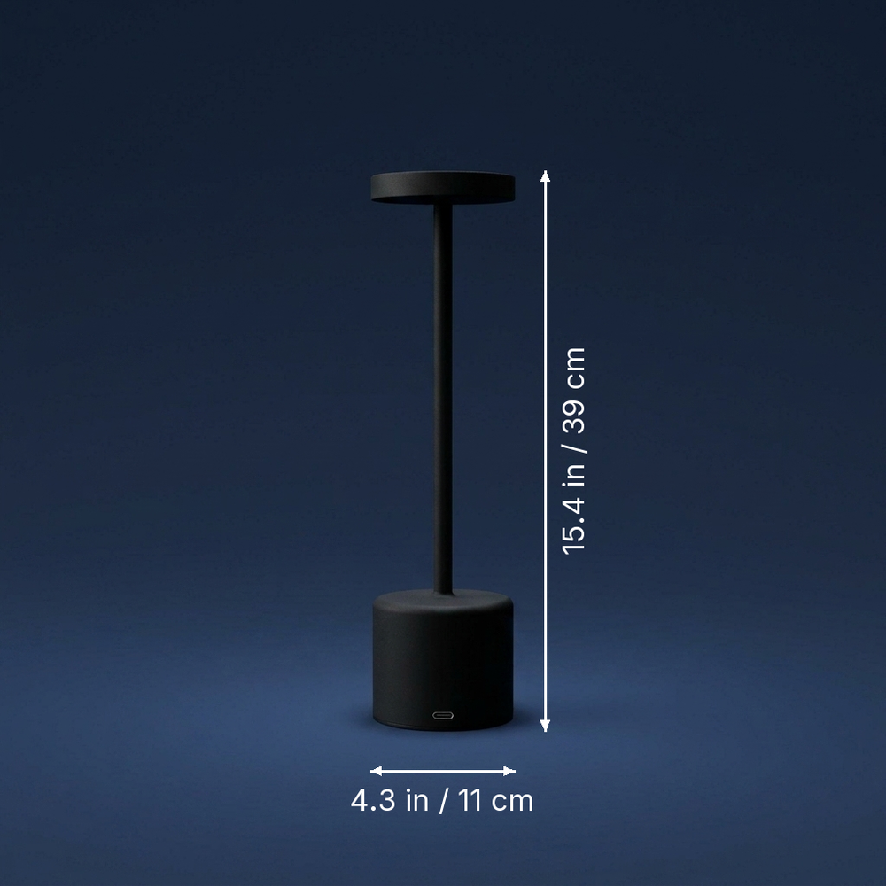 Lumen - Rechargeable LED Table Lamp - Minimalist Cordless Desk Light dimension drawing