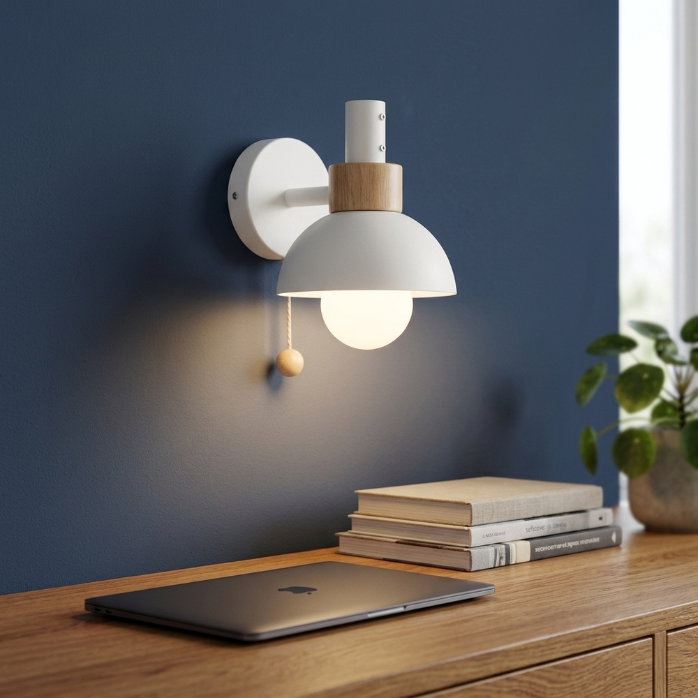 Macaron in White, in a workspace