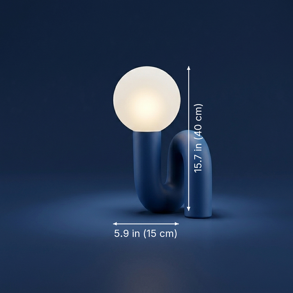 Memphis - Postmodern Resin and Glass Desk Lamp - Three-Tone Dimming Designer Accent dimension drawing