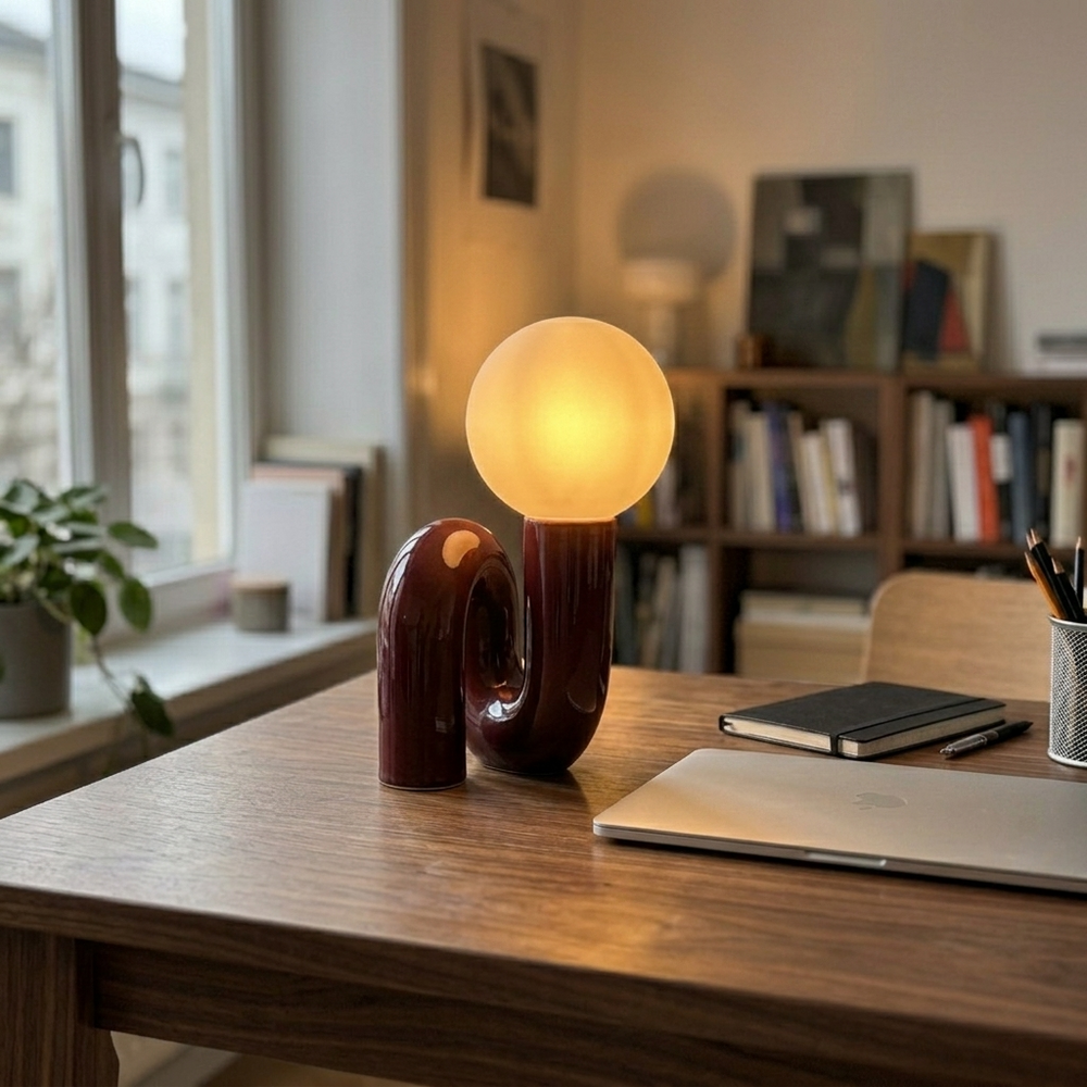 Memphis in Red, in a workspace