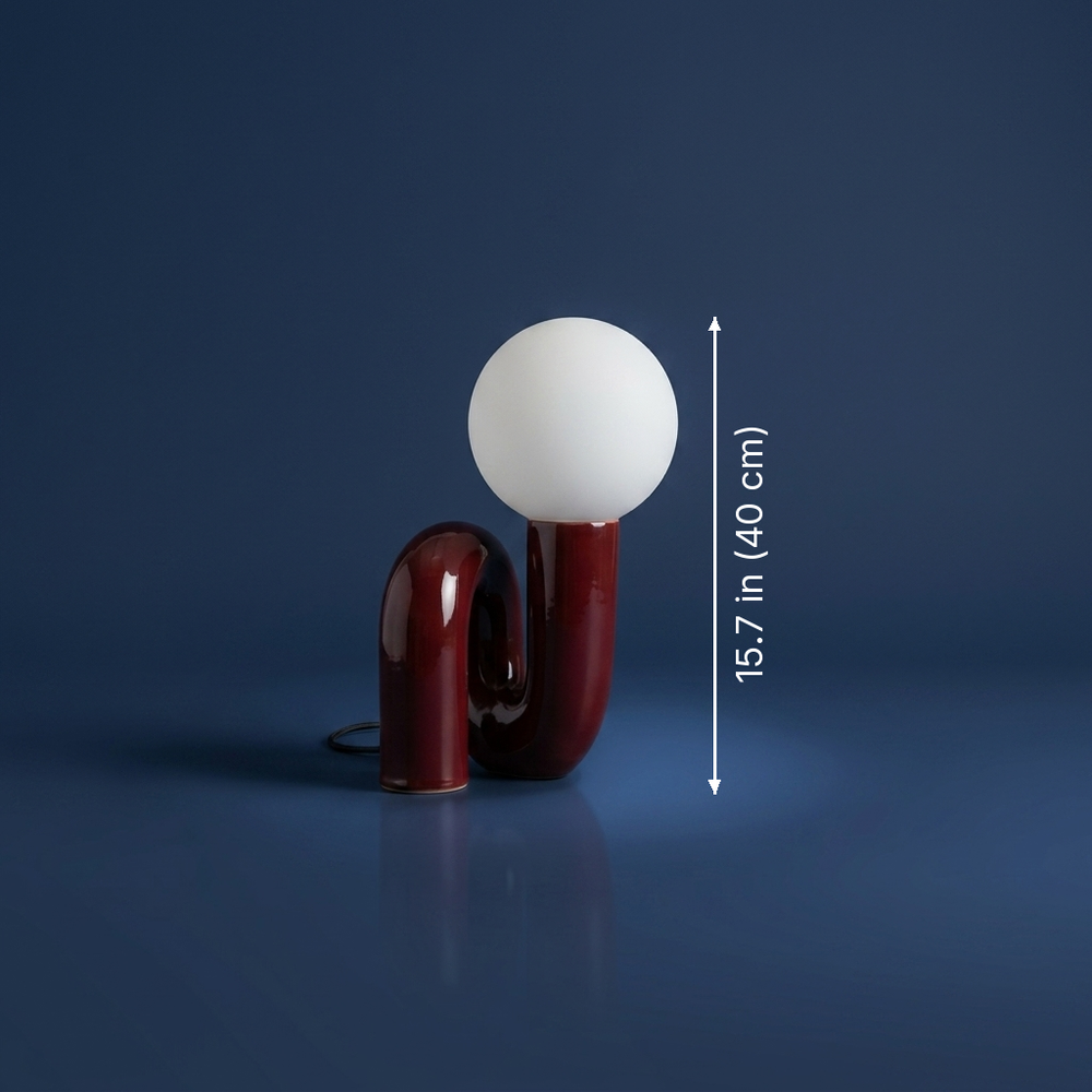 Memphis - Postmodern Resin and Glass Desk Lamp - Three-Tone Dimming Designer Accent dimension drawing