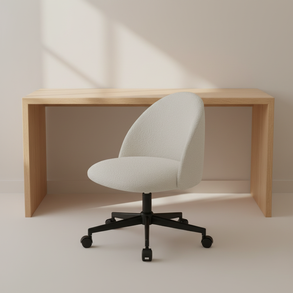 Nube - Boucle Task Chair, cream in a workspace