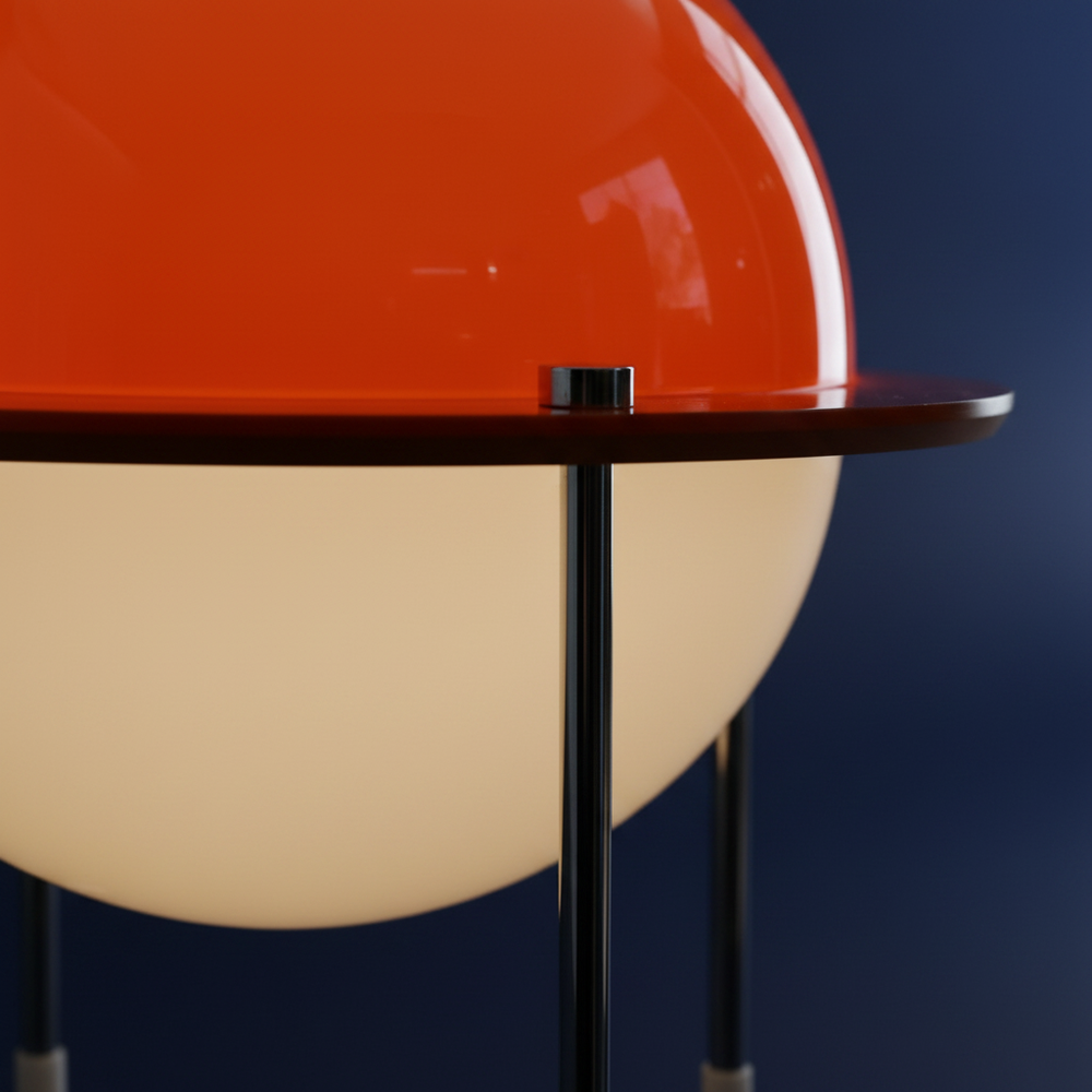 Orbis - Mid-Century Table Lamp, orange base close up detail