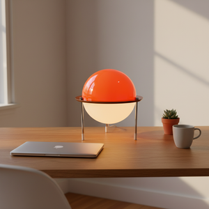 Orbis - Mid-Century Table Lamp in orange