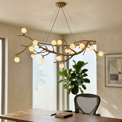 Origami - Japanese-Inspired Resin LED Chandelier - Sculptural Modern Ceiling Light