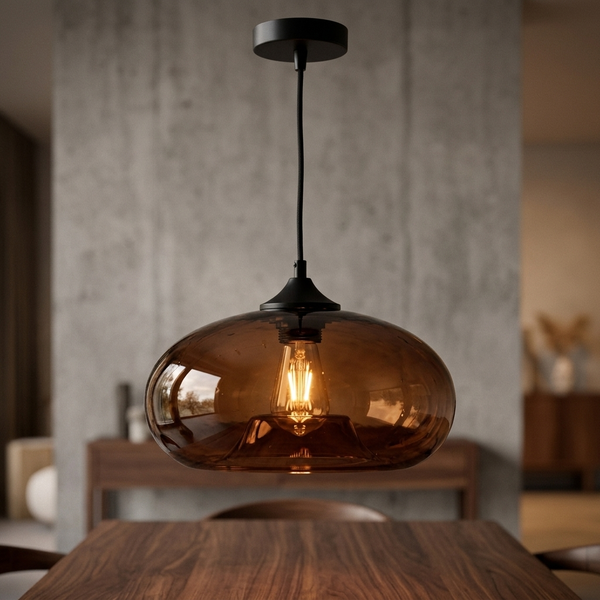 Prism Oval Brown glass pendant