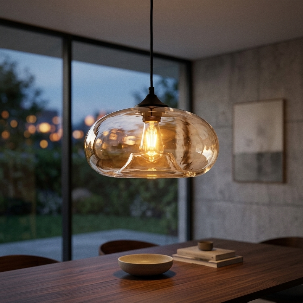Prism Oval Clear glass pendant