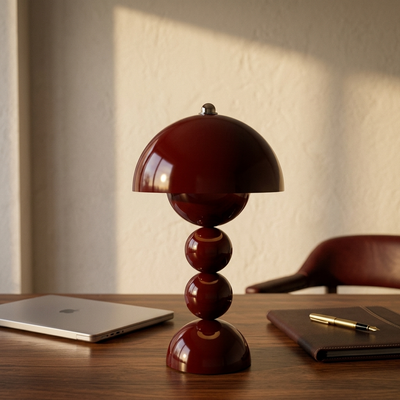 Oxblood - Touch-Dim LED Tableside Lamp - Modernist USB Desk Light