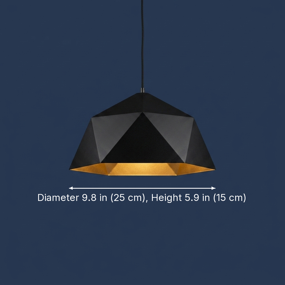 Polygon - Geometric Pendant Light - Architectural Pendant Fixture dimension drawing