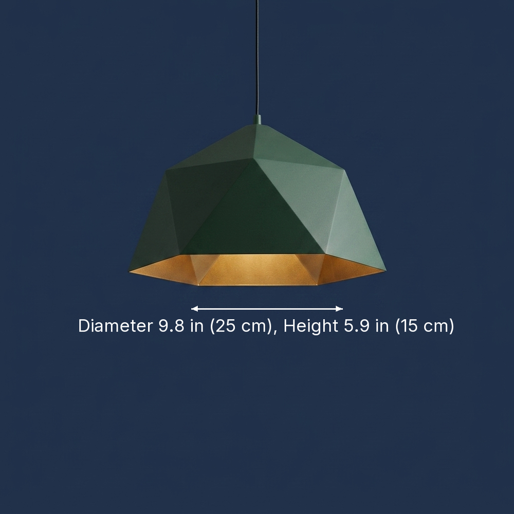 Polygon - Geometric Pendant Light - Architectural Pendant Fixture dimension drawing
