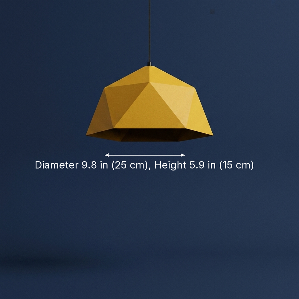 Polygon - Geometric Pendant Light - Architectural Pendant Fixture dimension drawing