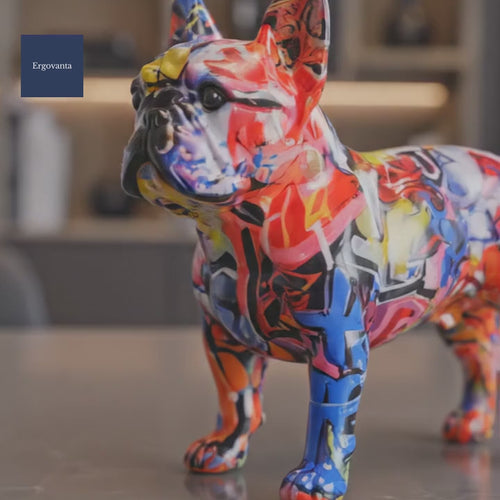 Modern Bulldog Resin Sculpture