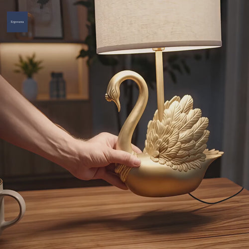 Golden Swan Table Lamp Set