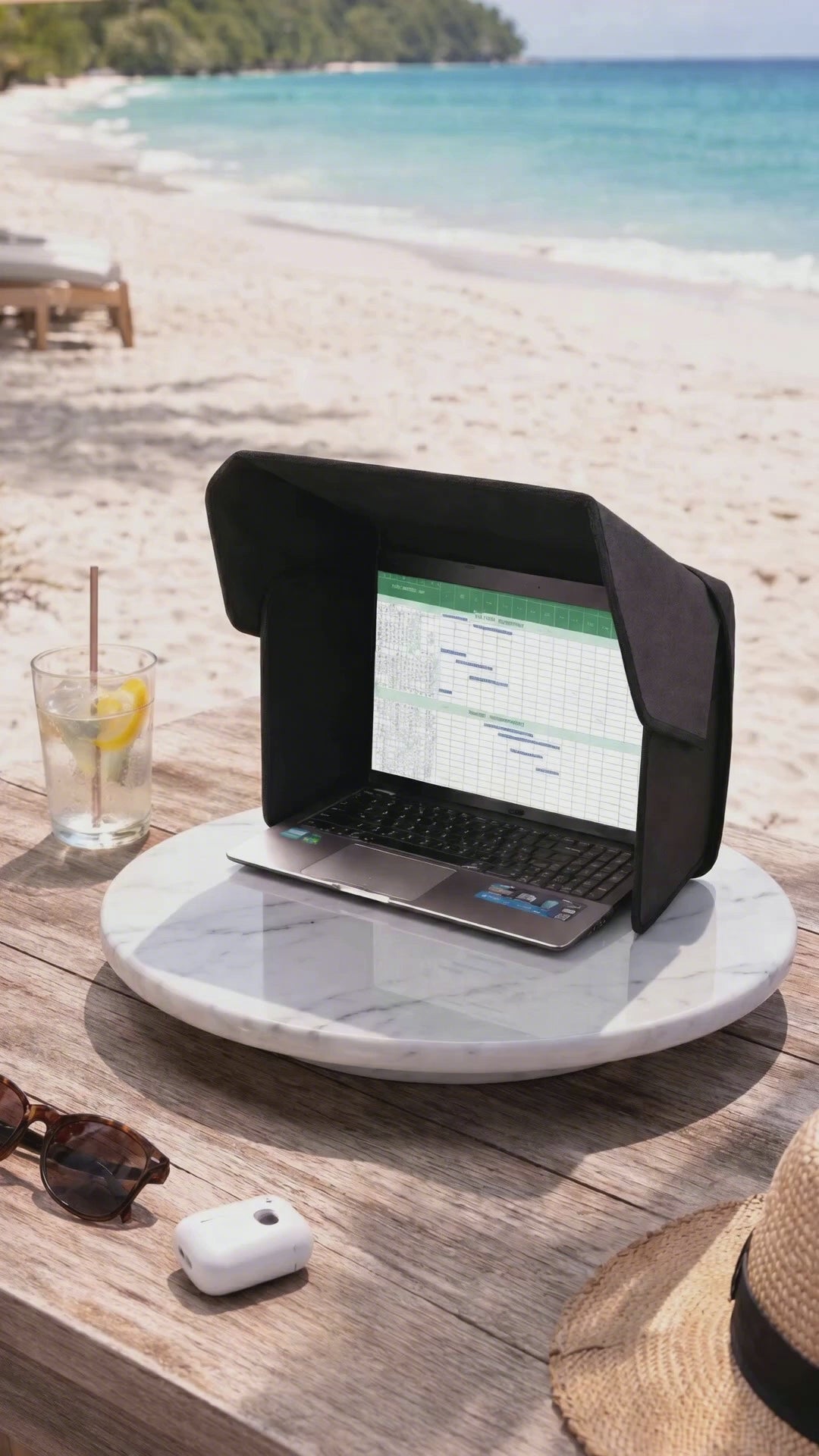 Foldable Privacy Laptop Sleeve &amp; Sun Protector - Portable Workstation Case