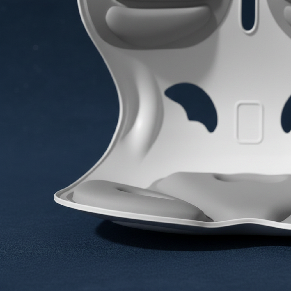 Pulvinar - Posture Support Chair Cushion, gray base close up detail