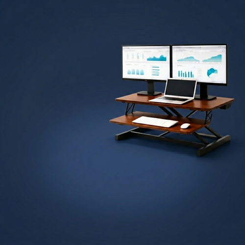 Riser - 32 inch Height-Adjustable Standing Desk Converter - Dual Monitor Workstation Riser