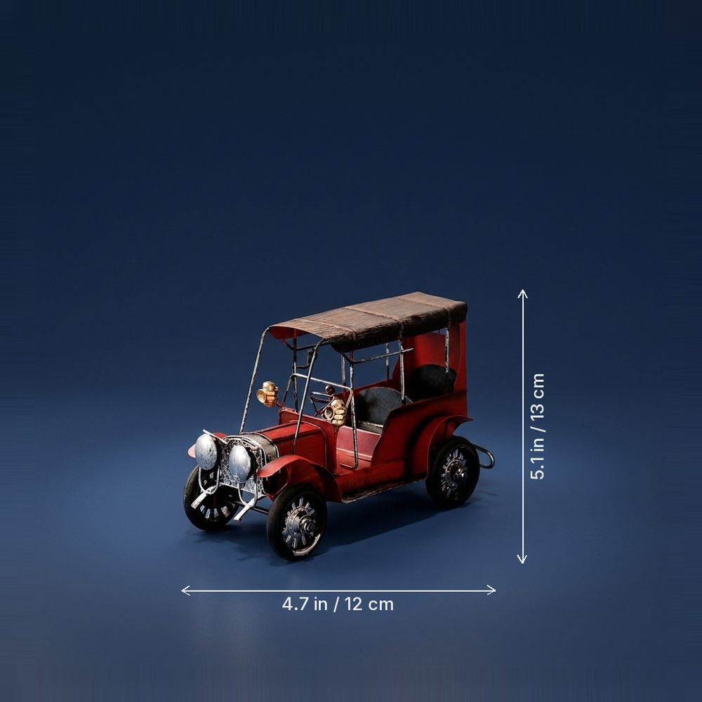 Roadster - Retro Iron Classic Car Model - Vintage Desktop Decor dimension drawing