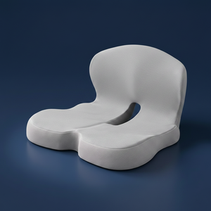 Saddle - Memory Foam Seat Cushion with Back Support - Ergonomic Office Cushion in gray