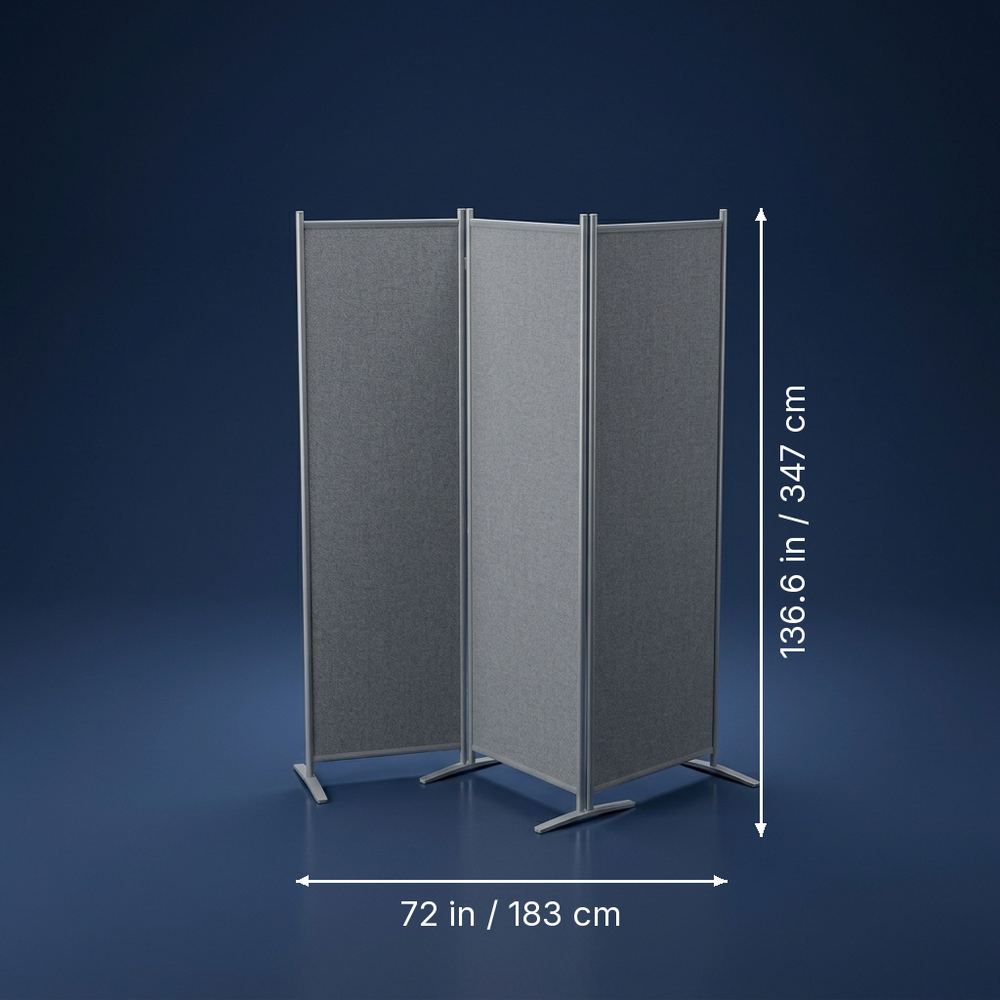 Screen - Foldable Iron Partition - Push-Pull Room Divider dimension drawing