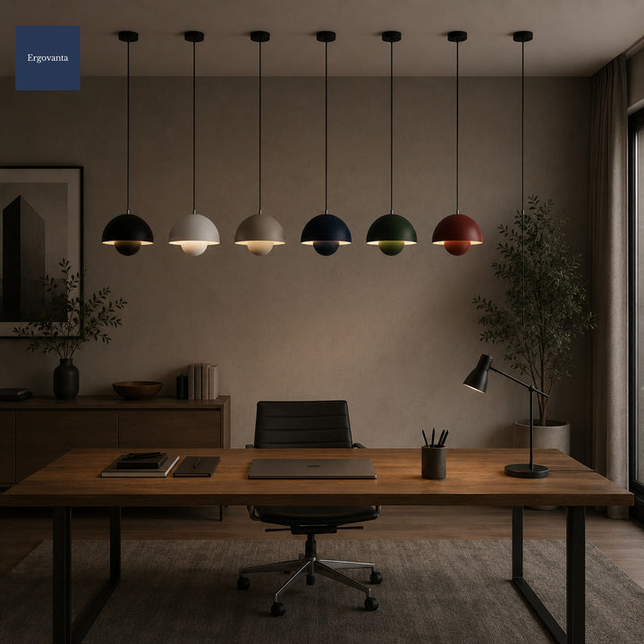 Sculptural Bud Pendant - Minimalist Office Light