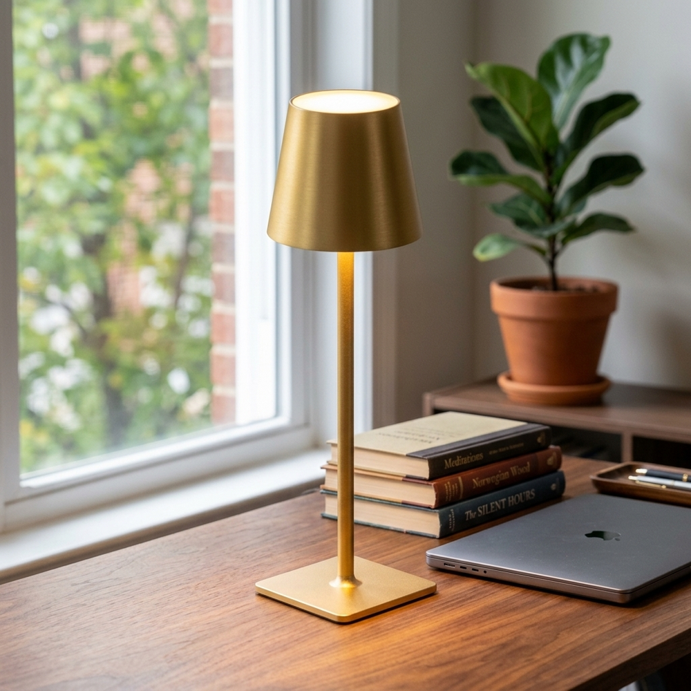 Sentinel in Gold, in a workspace