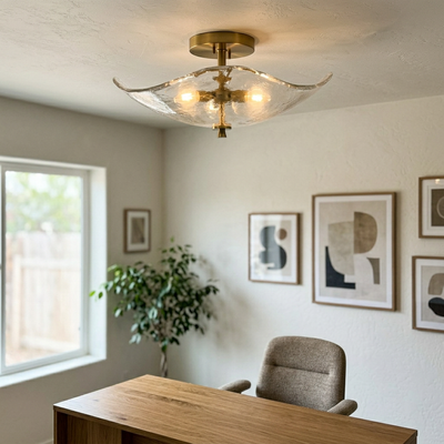 Sol - Modern Gold Semi-Flush Ceiling Light