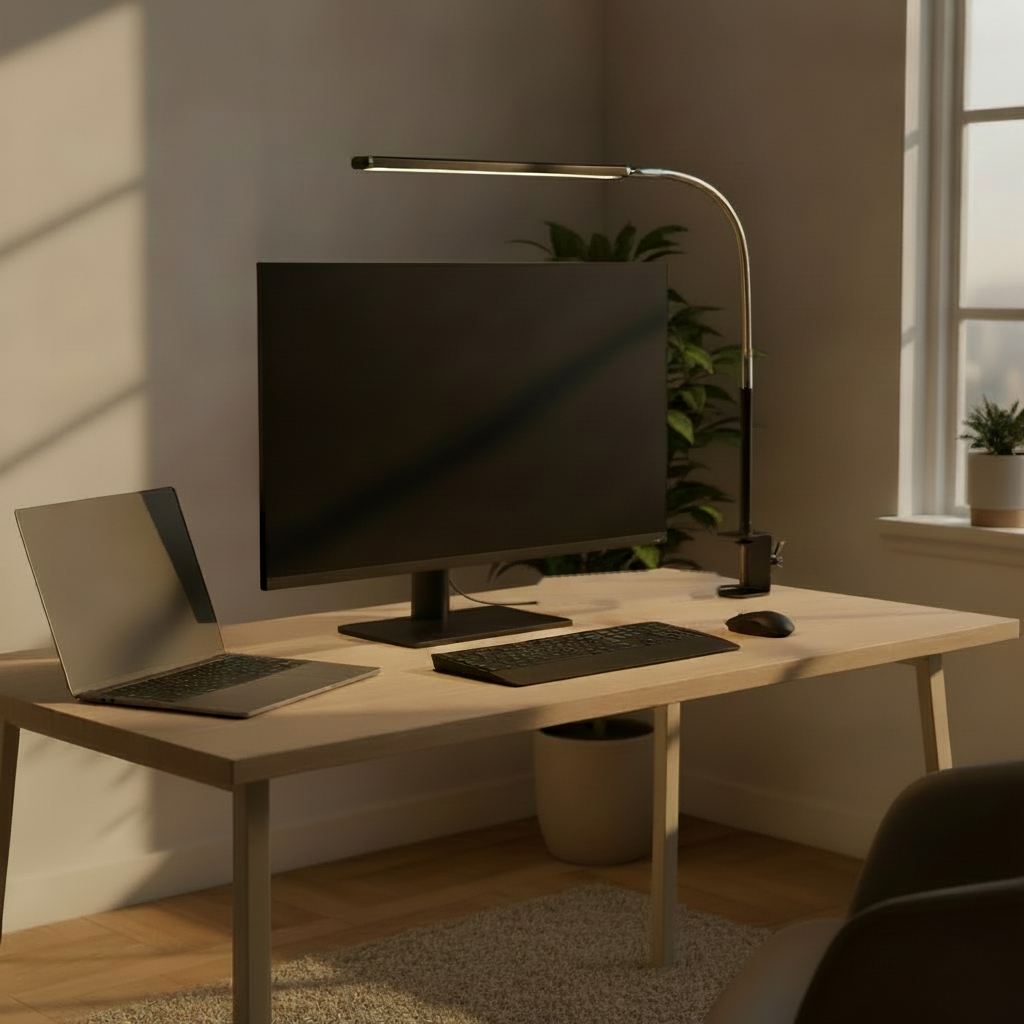 Spectra - Clamp Light Bar, black in a workspace