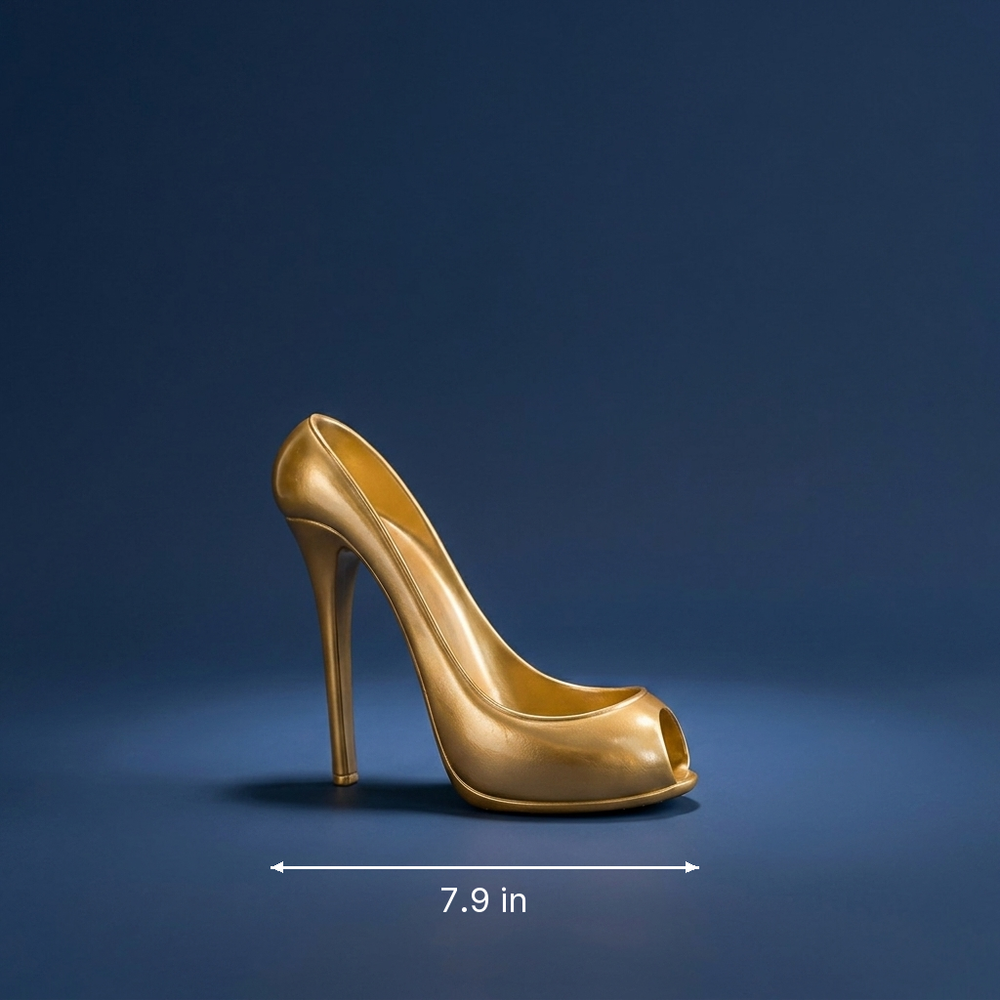 Stiletto - High Heel Wine Bottle Stand - Modern Bar Decor dimension drawing
