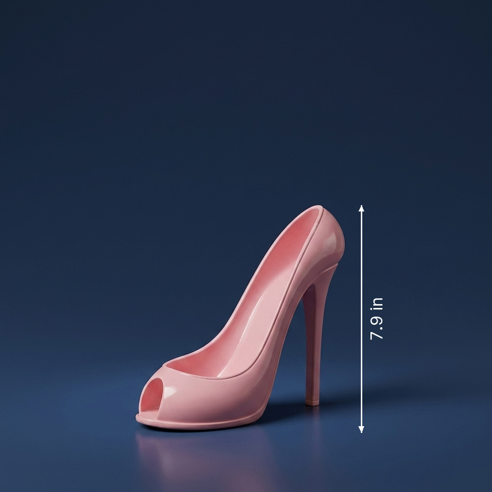 Stiletto - High Heel Wine Bottle Stand - Modern Bar Decor dimension drawing