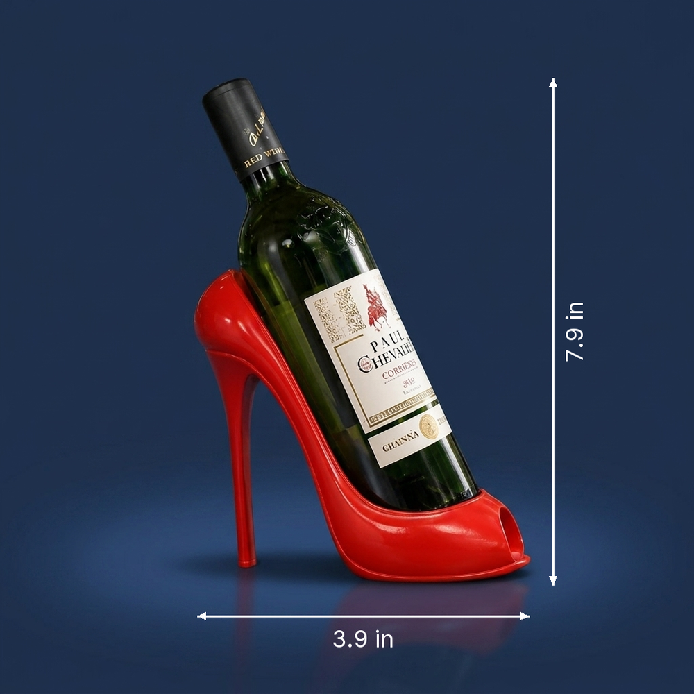 Stiletto - High Heel Wine Bottle Stand - Modern Bar Decor dimension drawing