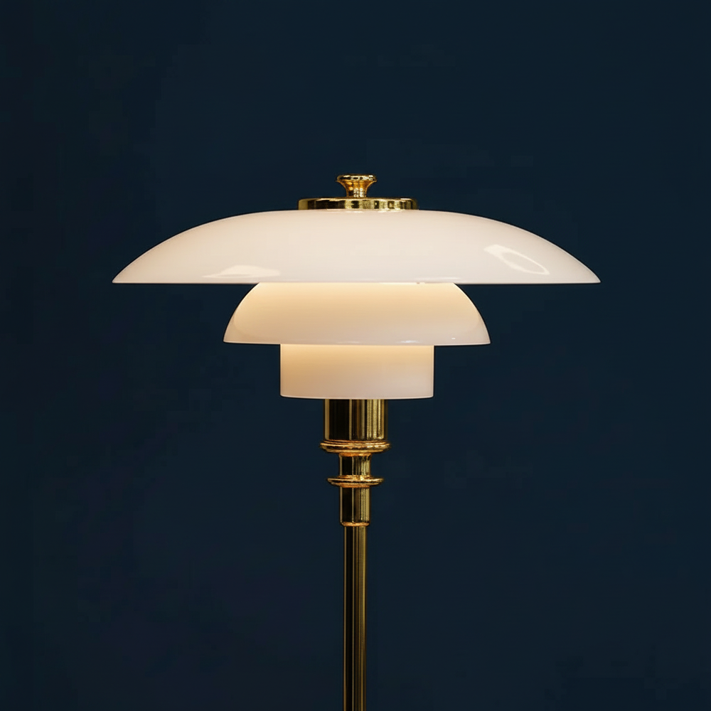 Strata - Danish Layered Table Lamp, brass close up detail