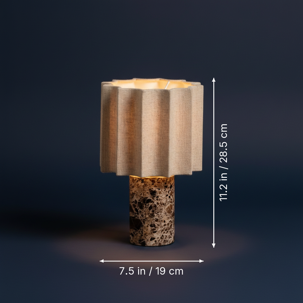 Stria - Rechargeable Marble Table Lamp dimension drawing