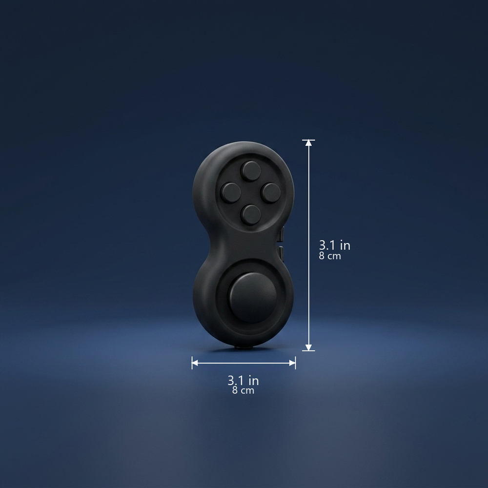 Tactile - Multifunctional Fidget Stress Relief Pad - Compact Desk Focus Tool dimension drawing
