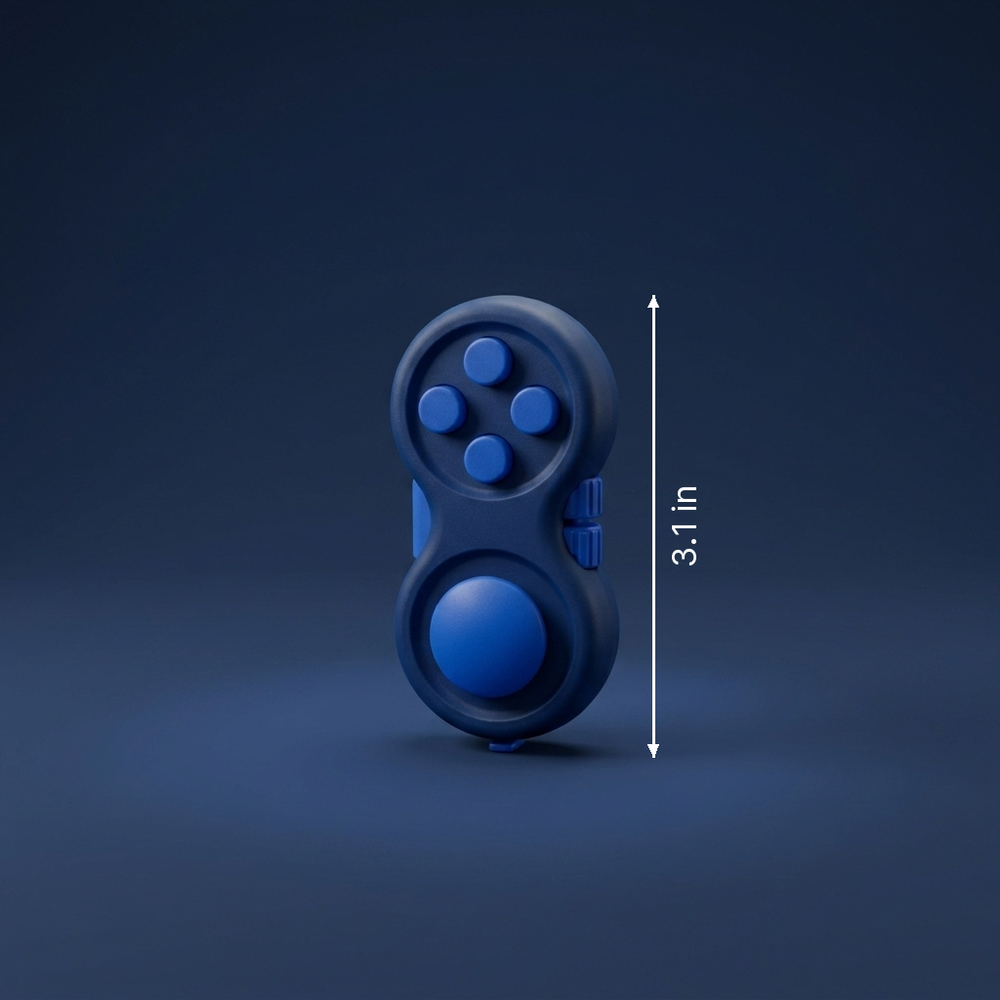 Tactile - Multifunctional Fidget Stress Relief Pad - Compact Desk Focus Tool dimension drawing