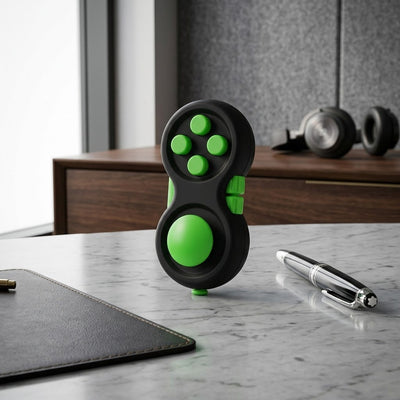 Tactile - Multifunctional Fidget Stress Relief Pad - Compact Desk Focus Tool in green