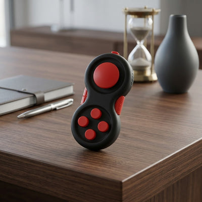 Tactile - Multifunctional Fidget Stress Relief Pad - Compact Desk Focus Tool in red