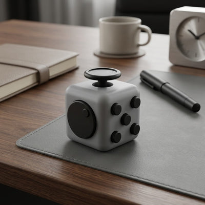 Tessera - Fidget Toy Dice - Desktop Stress Relief Cube in gray