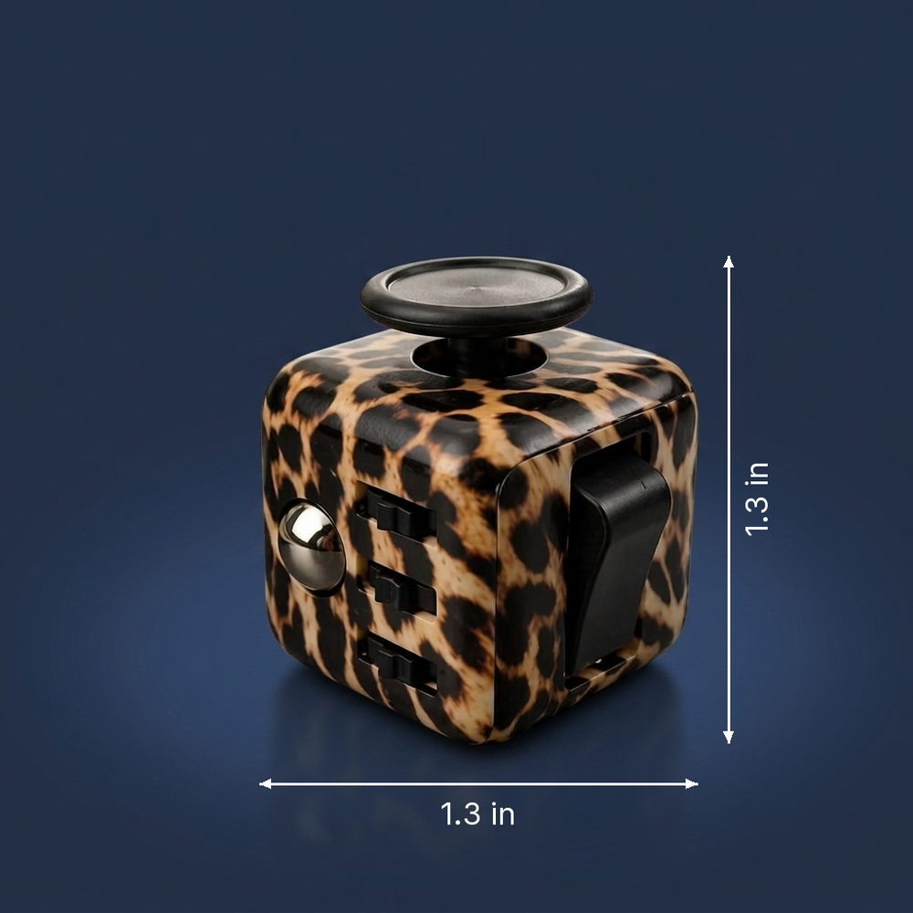 Tessera - Fidget Toy Dice - Desktop Stress Relief Cube dimension drawing