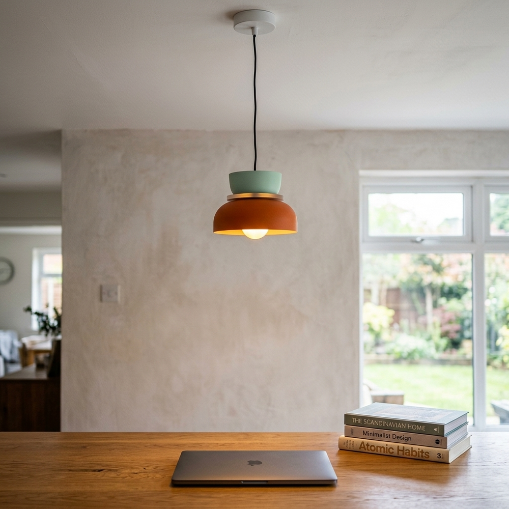 Totem in Mint and Orange, in a workspace