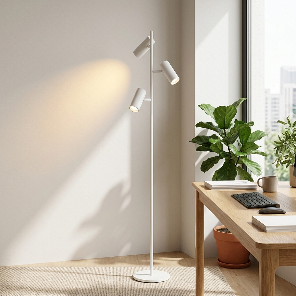 Triad in White, in a workspace