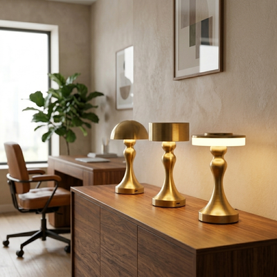 Tumbler - Cordless Metal Tableside Lamp - Touch-Dim USB Office Light