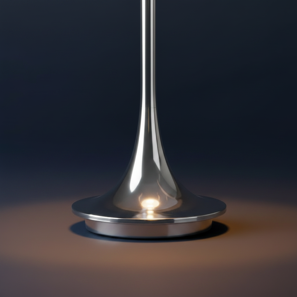 Vitrine - Rechargeable Desk Lamp, chrome base close up detail