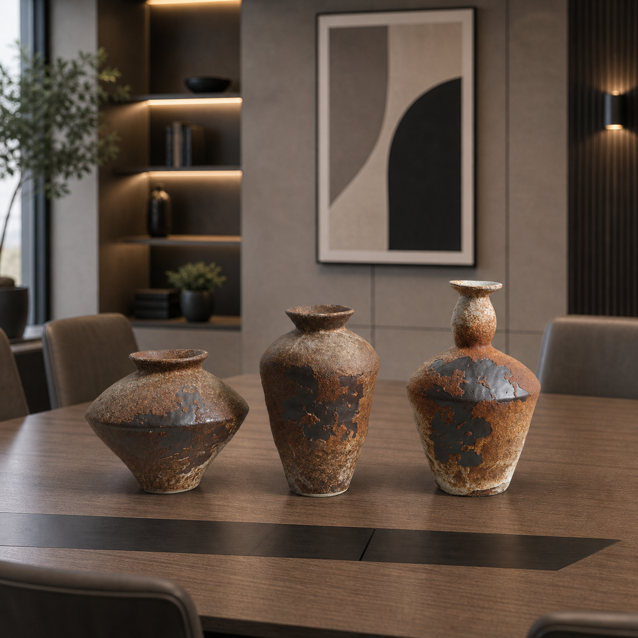 Wabi-Sabi Ceramic Vase - Rustic Sculptural Vase