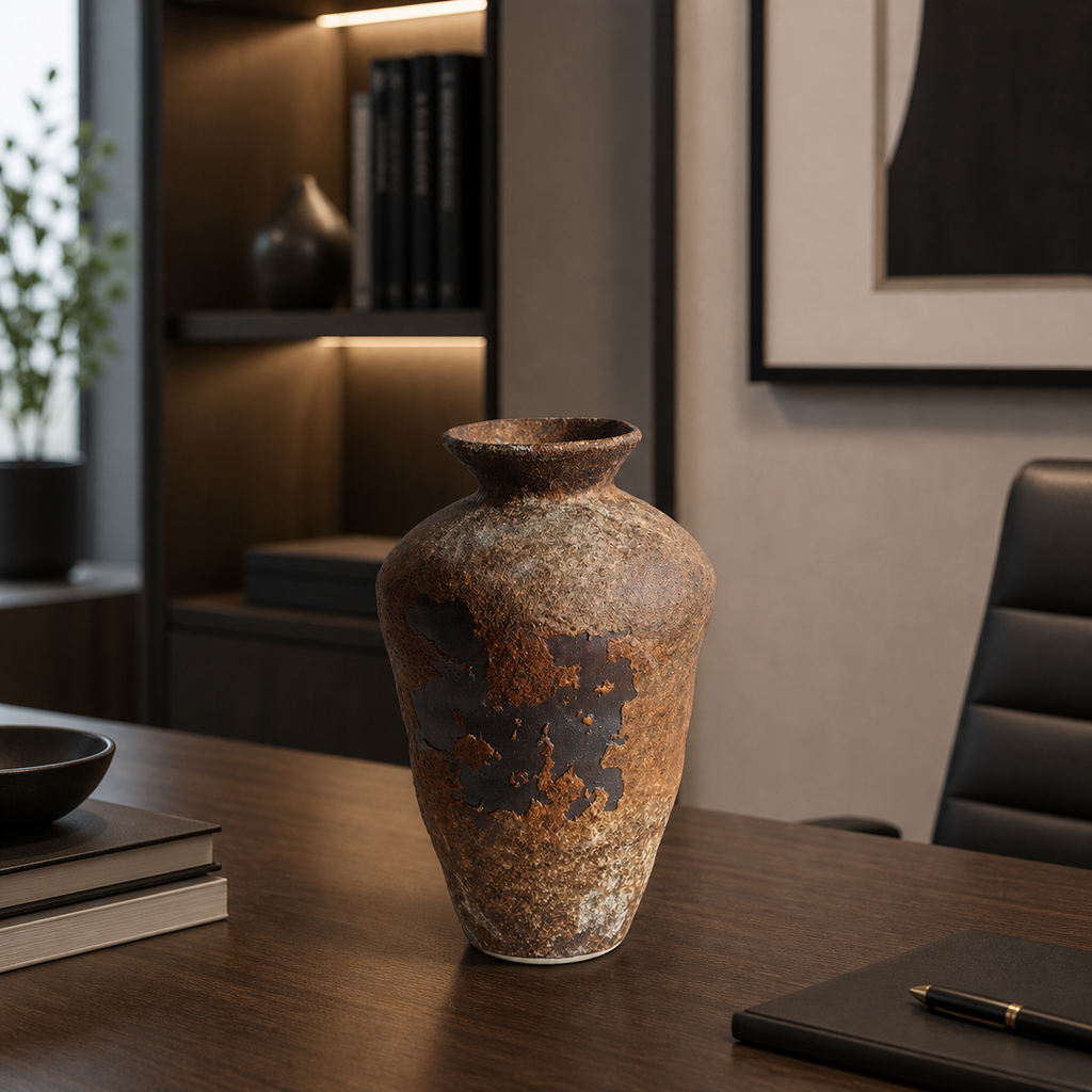 Wabi-Sabi Ceramic Vase - Rustic Sculptural Vase