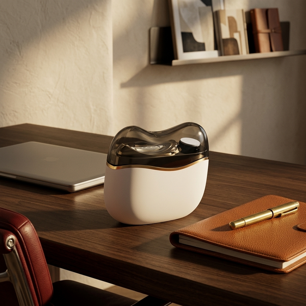 Cordless Nail Trimmer, white in a workspace